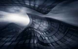 Large building long window sky - deconstructivism free wallpaper