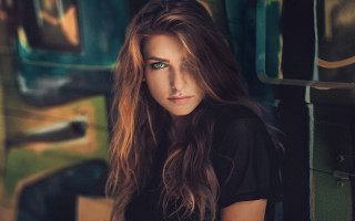 Woman long hair looking camera - alena aenami free wallpaper