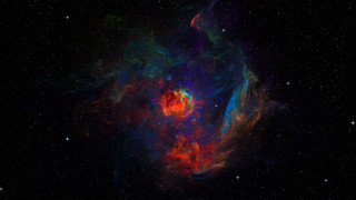 Colorful star cluster red blue 2 - nebula free wallpaper