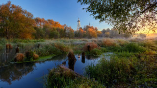 River light tower autumn ecological - autumn free wallpaper