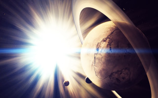 Planet star aurora milkyway lensflare - a star in the background free wallpaper