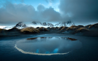 Lake mountains cloudy sky boat 3 - mountain under a cloudy sky free wallpaper