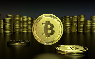 Bitcoin stacks digital rendering 3d - incoherent free wallpaper for desktop