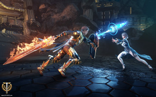 Video game characters fighting fire - unreal engine 5 free wallpaper