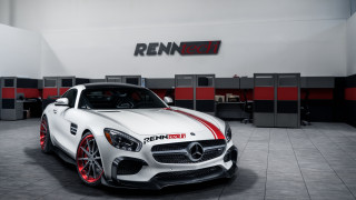 White mercedes sportscar garage red - a garage free wallpaper