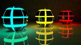 Colorful balls reflection dark room - the dark room free wallpaper
