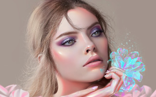 Woman flower pink dress butterfly - stanley artgerm lau free wallpaper for desktop