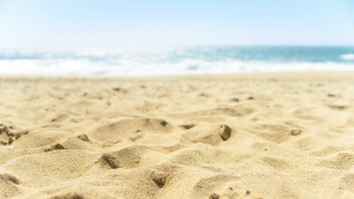 Beach sand water blue sky - free beach wallpaper