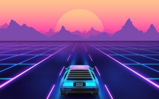 Futuristic city glow neon mountains - a futuristic city free wallpaper