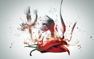 Red pepper smoke fire gradient - hot free wallpaper