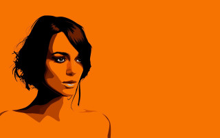 Dark skinned woman popart orange - pop art free wallpaper