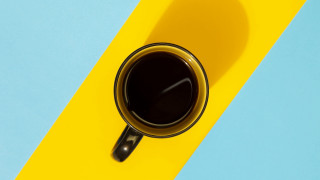 Coffee cup yellow blue tablecloth - tablecloth free wallpaper