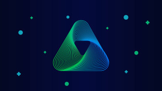 Blue triangle green lines hologram - a blue triangle free wallpaper