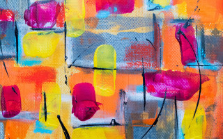 Colorful abstract shapes brushstrokes sunset - free abstract wallpaper for desktop