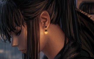 Woman ponytail earrings phone darkroom - her phone screen free wallpaper