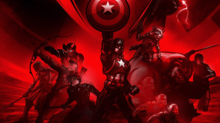 Marvel assembly red background star - marvel comic free wallpaper