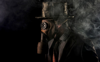 Man suit steam mask diepunk - dieselpunk free wallpaper