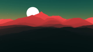 Red mountain moon night sky - smooth gradient free wallpaper for desktop