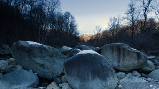Polar rocks snowy landscape matte - a bunch of rocks free wallpaper