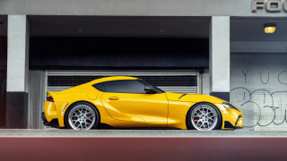 Yellow sports car garage graffiti - art nouveau free wallpaper