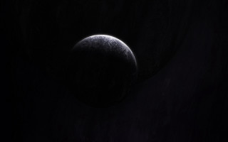 Dark space large object bright - a dark space free wallpaper