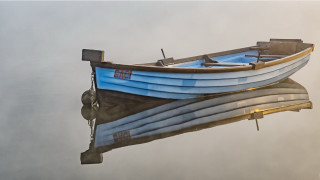 Blue boat lake dock clouds - andrew geddes free wallpaper for desktop