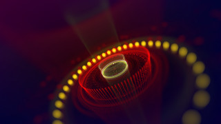 Red white yellow epylon volumetric - kinetic art free wallpaper