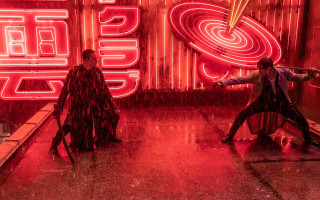 Dancing in rain neon love - behind them free wallpaper for desktop