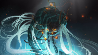 Glowing woman long hair strange - a strange face free wallpaper