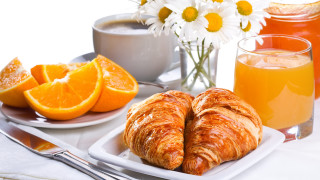 Orange juice croissants flower food - orange juice free wallpaper