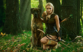 Elf archer dog forest cosplay - arrow free wallpaper