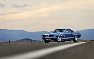 Blue mustang desert mountains fence - don eddy free wallpaper