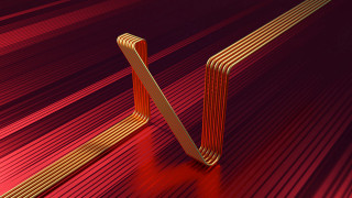 Red bench abstract 3d render - a red floor free wallpaper