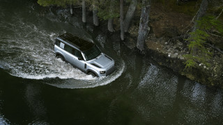 White suv river forest cliff - a river next free wallpaper