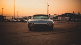 Sunset car parking lot ultrafine - free vintage wallpaper for desktop