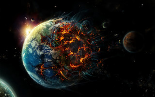 Planet fire smoke apocalyptic matte - fire and smoke free wallpaper