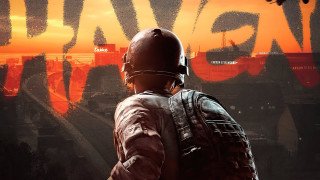 Man helmet vest city skyline - key art free wallpaper