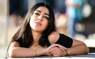 Woman black top long hair - a black top free wallpaper