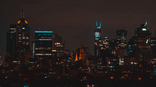 Cityscape night lights buildings bridge - cityscape free wallpaper