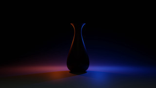 Black vase blue red light - 8 k free wallpaper