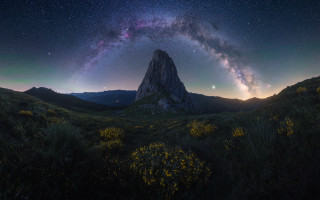 Mountain night sky stars milkyway - sky above free wallpaper