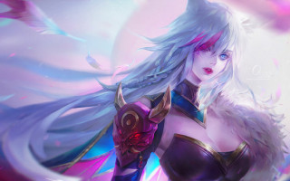 White hair sword purple wings - white wing free wallpaper