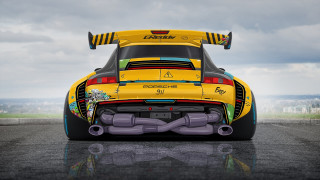 Yellow sports car racing engine - racing free wallpaper for desktop