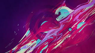 Woman red dress blue background - a blue circle free wallpaper for desktop