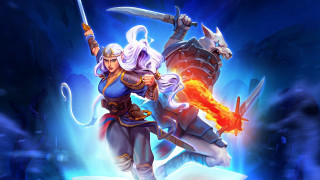 Woman sword fire castle armor - a fire free wallpaper for desktop