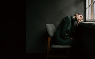 Woman sitting chair window cinematic - elsa bleda free wallpaper