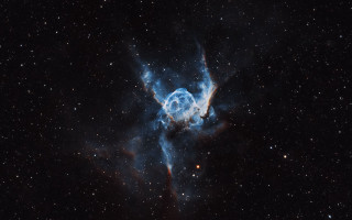 Large star blue ring black - nebula free wallpaper