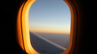 Airplane wing window sunset liminal - liminal free wallpaper