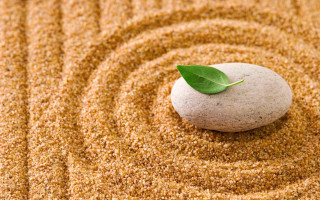 Rock leaf sand garden spiral - postminimalism free wallpaper for desktop
