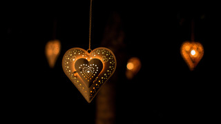 Heart ornament lights night romantic - ornament free wallpaper